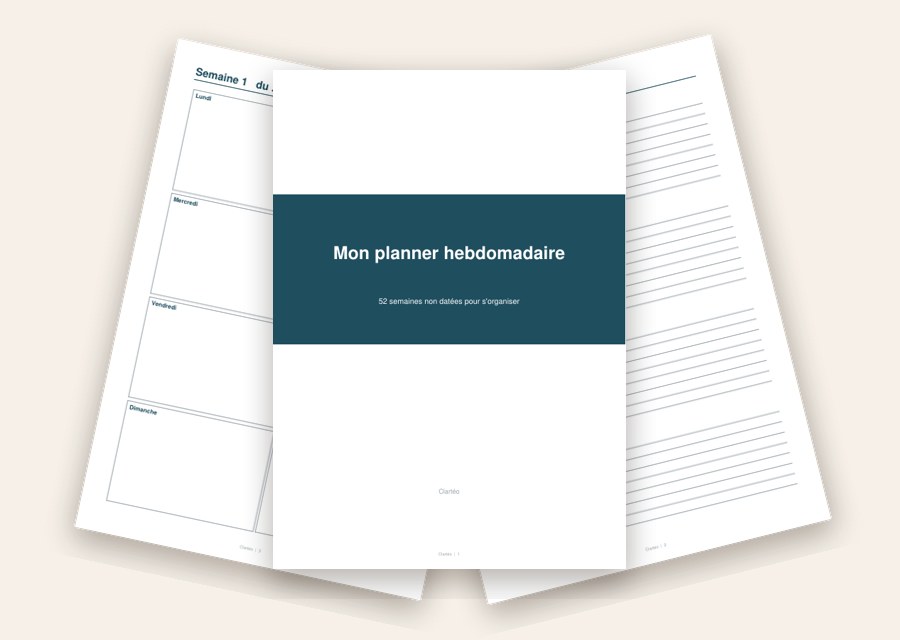Aperçu Mon planner hebdomadaire